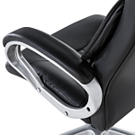 Executive Pu Leather Chair Black Height Adjustable Beliani