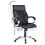 Executive Pu Leather Chair Black Height Adjustable Beliani