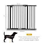 Pawhut Metal 74-94cm Wide Adjustable Dog Gate Black