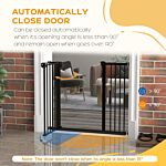 Pawhut Metal 74-94cm Wide Adjustable Dog Gate Black