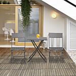 Outsunny Pe Rattan Garden Furniture 2 Seater Patio Bistro Set Folding For 2 Outdoor Table And Chair Set (grey)