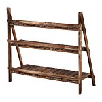 Outsunny 3 Tier Flower Stand Wood Folding Planter Ladder Display Shelf Rack For Garden Outdoor Backyard 100lx37wx93h(cm)