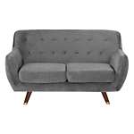 Living Room Set Grey Velvet 3 Seater 2 Seater Armchair Button Tufted Back Beliani