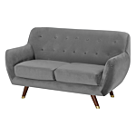 Living Room Set Grey Velvet 3 Seater 2 Seater Armchair Button Tufted Back Beliani