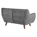 Living Room Set Grey Velvet 3 Seater 2 Seater Armchair Button Tufted Back Beliani