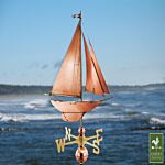 Racing Sloop Farmhouse Copper Weathervane