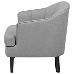 Armchair Grey Fabric Club Chair Nail Head Trim Wooden Legs Beliani