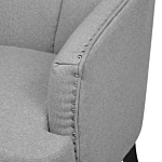 Armchair Grey Fabric Club Chair Nail Head Trim Wooden Legs Beliani