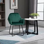 Homcom Modern Arm Chair Upholstered Accent Chair With Metal Base For Living Room Green