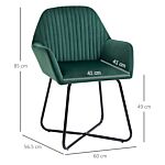 Homcom Modern Arm Chair Upholstered Accent Chair With Metal Base For Living Room Green