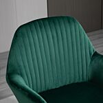 Homcom Modern Arm Chair Upholstered Accent Chair With Metal Base For Living Room Green