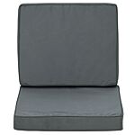 Outsunny Set Of 2 Garden Seat And Back Cushion Set, Replacement Cushions For Outdoor Furniture With Seat Cushion And Back Cushion, Dark Grey