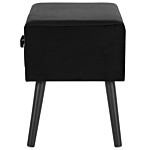 Side Table With Storage Black Velvet Upholstery Black Legs 46 X 50 X 35 Cm Suitcase Beliani