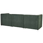 Modular Sofa Dark Green Corduroy With Ottoman 3 Seater Sectional Sofa Modern Design Beliani