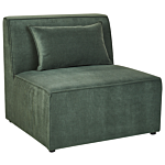 Modular Sofa Dark Green Corduroy With Ottoman 3 Seater Sectional Sofa Modern Design Beliani