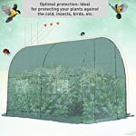 Outsunny Walk-in Greenhouse Reinforced Polytunnel Greenhouse Garden Plants Grow Waterproof Cover Galvanised Base W/ Slide Door, 2.5 X 2 M