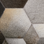 Cowhide Area Rug Grey Hair On Leather Geometric Patchwork Pattern 160 X 230 Cm Beliani