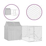 Vidaxl Outdoor Dog Kennel With Roof Silver 4x4x2.5 M Galvanised Steel