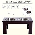 Pawhut Stainless Steel Pet Feeder, 58.4lx30.5wx25.4h Cm-brown