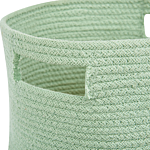 Set Of 2 Storage Baskets Cotton Green Braided Laundry Hamper Fabric Toys Storage Bin Beliani