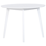 Dining Set White Mdf Round Table And 4 Chairs Set For Dining Kitchen Wooden Legs Scandinavian Style Beliani