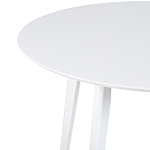 Dining Set White Mdf Round Table And 4 Chairs Set For Dining Kitchen Wooden Legs Scandinavian Style Beliani