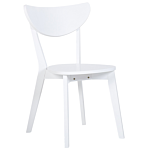 Dining Set White Mdf Round Table And 4 Chairs Set For Dining Kitchen Wooden Legs Scandinavian Style Beliani