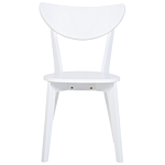 Dining Set White Mdf Round Table And 4 Chairs Set For Dining Kitchen Wooden Legs Scandinavian Style Beliani