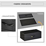 Homcom Chest Of Drawers Bedroom Unit Storage Cabinet With 3 Fabric Bins For Living Room, Bedroom And Entryway, Black