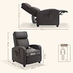 Homcom Recliner Sofa Chair Pu Leather Massage Armcair W/ Footrest And Remote Control For Living Room, Bedroom, Home Theater, Brown