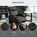 Homcom Recliner Sofa Chair Pu Leather Massage Armcair W/ Footrest And Remote Control For Living Room, Bedroom, Home Theater, Brown