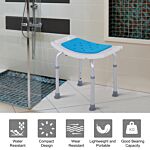 Homcom 6-level Height Adjustable Aluminium Bath Room Stool Chair Shower Non-slip Design W/ Padded Seat Drainiage Holes Foot Pad - Blue