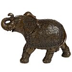 Decorative Elephant Medium Figurine - Peace Of The East Dark Brushed Wood Effect