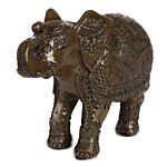 Decorative Elephant Medium Figurine - Peace Of The East Dark Brushed Wood Effect