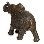 Decorative Elephant Medium Figurine - Peace Of The East Dark Brushed Wood Effect