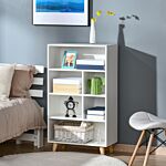 Homcom Bookcase Modern Bookshelf Display Cabinet Cube Storage Unit For Home Office Living Room Study White