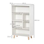 Homcom Bookcase Modern Bookshelf Display Cabinet Cube Storage Unit For Home Office Living Room Study White