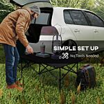 Outsunny Portable Camping Table, Lightweight Folding Aluminium Picnic Table With Roll Up Top, Carry Bag For Picnic, Hiking, Cooking