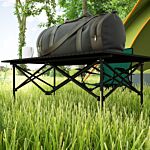 Outsunny Portable Camping Table, Lightweight Folding Aluminium Picnic Table With Roll Up Top, Carry Bag For Picnic, Hiking, Cooking