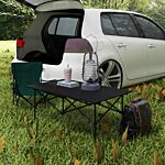 Outsunny Portable Camping Table, Lightweight Folding Aluminium Picnic Table With Roll Up Top, Carry Bag For Picnic, Hiking, Cooking