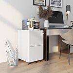 Vinsetto 2-drawer Vertical Filing Cabinet With Lock, Steel Mobile File Cabinet With Adjustable Hanging Bar For A4, Legal And Letter Size, White
