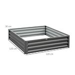 Outsunny 432l Square Raised Garden Bed Box Steel Frame For Vegetables, Flowers And Herbs, 120 X 120 X 30cm, Light Grey