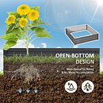 Outsunny 432l Square Raised Garden Bed Box Steel Frame For Vegetables, Flowers And Herbs, 120 X 120 X 30cm, Light Grey