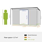 Outsunny 7.6 X 4.3ft Garden Storage Shed W/ Sliding Door Ventilation Window Sloped Roof Gardening Tool Storage Green