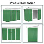 Outsunny 7.6 X 4.3ft Garden Storage Shed W/ Sliding Door Ventilation Window Sloped Roof Gardening Tool Storage Green