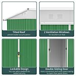 Outsunny 7.6 X 4.3ft Garden Storage Shed W/ Sliding Door Ventilation Window Sloped Roof Gardening Tool Storage Green