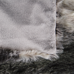 Blanket Grey And White Acrylic 180 X 220 Cm Fluffy Throw Faux Fur Striped Pattern Retro Design Beliani