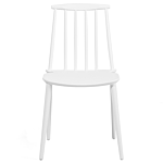 Set Of 2 Dining Chairs White Synthetic Material Slatted Backrest Armless Traditional Design Beliani