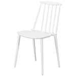 Set Of 2 Dining Chairs White Synthetic Material Slatted Backrest Armless Traditional Design Beliani