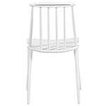 Set Of 2 Dining Chairs White Synthetic Material Slatted Backrest Armless Traditional Design Beliani